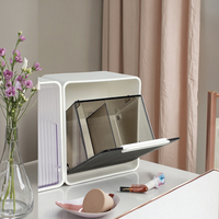 Hotsale multifonction soins de la peau Table coton-tige support de rangement Portable anti-poussière bureau cosmétiques boîte de rangement