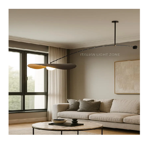 Lustre moderne du milieu du siècle, en laiton noir et verre, luminaire suspendu pour salle à manger, cuisine, salon, éclairage intérieur - Product Image 1