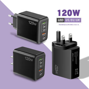 120W USB C型Gan壁式充电器五个5端口旅行电源适配器三星S24 S25快速便携式手机充电适配器 - Product Image 5