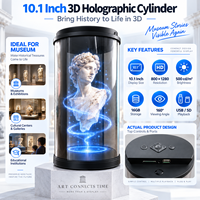 Affichage holographique de bureau 10,1 pouces, tube holographique 3D cylindrique pour affichage publicitaire de personnages numériques