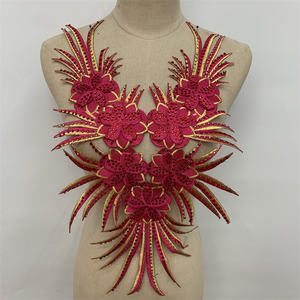 Venta al por mayor caliente diamante grande bordado tela pegada Ropa Accesorios caliente hierro <span class=keywords><strong>encaje</strong></span> - Product Image 3