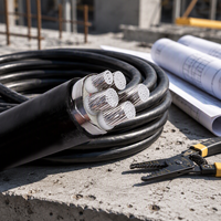 Kabel Daya XLPE Berlapis Baja 3 Inti + 2 Inti Aluminium 3 Fasa Dengan Kawat Netral dan Kawat Pembumian 3*16 50 70 95mm2 untuk Pabrik Pengisi Daya EV