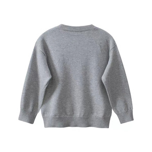 Suéter para Niñas, Color Gris Plateado, Tejido de Punto con Diseño de Gatito, Algodón Puro, Capa Base, Primavera Otoño, Ropa de Punto Infantil - Product Image 2