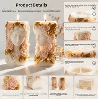 DIY Europäisch-Amerikanische Blumen-Porträt-Relief-Duftkerze in Alien-Form, Handgemachte Aromatherapie-Kerze aus Bienenwachs und Sojawachs, Feiertags- und Oster-Geschenk
