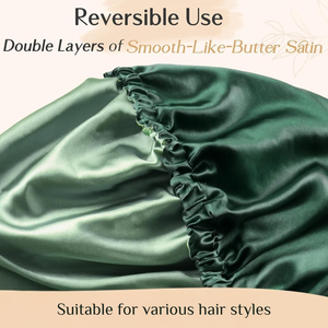 بونيه للمجارف فضفاضة مخصصة قابلة للتعديل مزدوجة الوجهين طقم غطاء من الساتان مع سكرونشي بيع بالجملة للنساء - Product Image 2