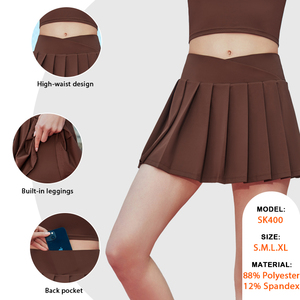 Falda deportiva de Golf con cintura en forma de V alta plisada para mujer, ropa deportiva 2 en 1, tenis con bolsillo, falda de Yoga para chica, pantalones cortos - Product Image 2