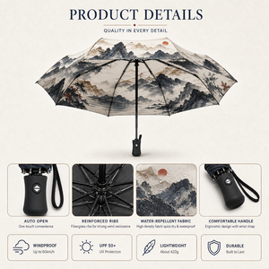 Grand parapluie pliable 23-27 pouces *8K, grande taille, coupe-vent, ouverture et fermeture automatiques, pour adultes, idéal pour les voyages - Product Image 4