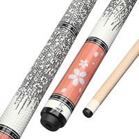 Queue de billard en acier inoxydable de haute qualité, 2 pièces, avec poignée en cuir, fût de 12,5 mm, embout et pointe de 19 oz, pour le jeu de billard à neuf boules