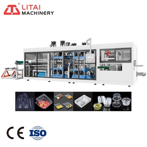 Macchina Termoformatrice Sottovuoto Completamente Automatica per la Formatura, Taglio e Impilamento di Vaschette e Contenitori Alimentari Monouso in PS/PET/PP/PVC - Product Image 1