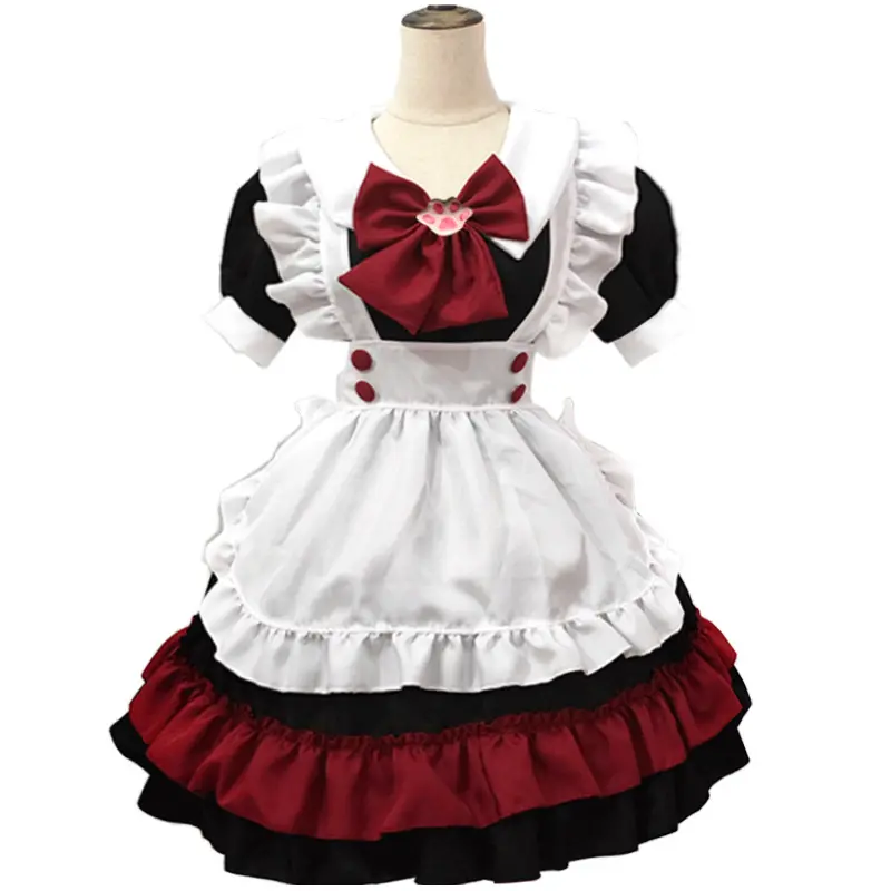 Amine đen dễ thương Lolita Pháp Maid cosplay trang phục ăn mặc cô gái người phụ nữ phục vụ bàn Maid Đảng trang phục sân khấu