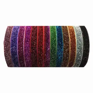 Hot Sale Kualitas Baik 5/8 "Glitter Pita Elastis Grosir Lipat Anyaman Elastis untuk DIY Rambut Band Hiasan Kepala 100Y 30 Warna
