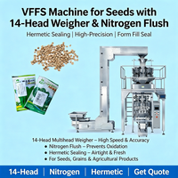 Machine de remplissage et de scellage verticale pour graines avec peseuse multi-têtes de haute précision à 14 têtes et scellage hermétique à injection d'azote