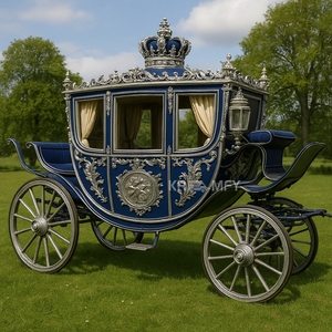 Gold Leaf <b>Paint</b> Customized Luxury Princess Royal Horse Carriage Sightseeing Flower Decorated 4-6 People Solid Rubber Tires - Product Image 5