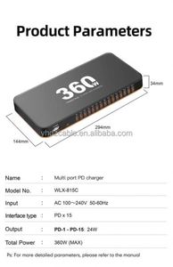 High-Power Multi Port Charger PD Charger 15 Ports Fast Phone Charging Station Electric Type-C PD24W <b>Adapter</b> - Product Image 6