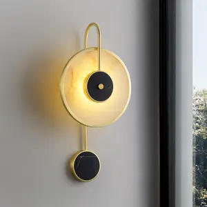 Diskon besar braket dinding sconce lampu dalam ruangan hotel rumah kamar tidur samping tempat tidur marmer murah lampu dinding modern