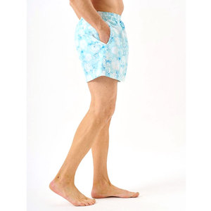 Customized <b>Men's</b> Elastic Waist Solid Color <b>Men</b> Beach Shorts Quick Dry Swim <b>Trunks</b> Drawstring Mid Waist Shorts - Product Image 5