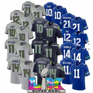 2026 Super Bowl LX Patch 11 Jaxon Smith-Njigba 10 Cooper Kupp 14 Sam Darnold 21 Witherspoon American Football Trikot Genäht - Product Image 1