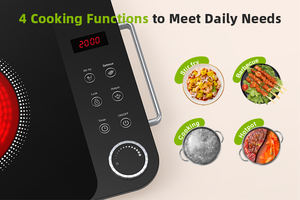 Керамическая стеклянная электрическая инфракрасная Одиночная плита портативная керамическая плита с сенсорным управлением горячий горшок для домашнего использования свободно стоящий таймер 3 ч - Product Image 5