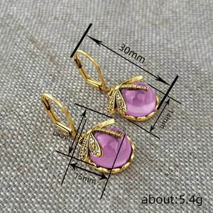 Orecchini Pendenti a Goccia Stile Libellula con Pietra di Luna per Donna, Gioielli Vintage alla Moda per Uso Quotidiano - Product Image 4