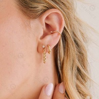 Gemnel Anting-Anting Lingkaran Bulat Tali Putar Perak Medium Kancing Berlian Berkilau Grosir Desain Terlaris