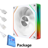 Ventilateur de boîtier PC QiuzAim ARGB 120 mm, double miroir infini, ventilateur de refroidissement PWM, connecteurs RGB 5V 3 broches/12V 4 broches pour boîtier d'ordinateur, refroidisseur de processeur