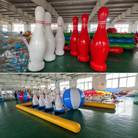 Pins de bowling gonflables géants, ensemble de bowling gonflable pour le team building, les parcs d'attractions en plein air, les divertissements sur la neige
