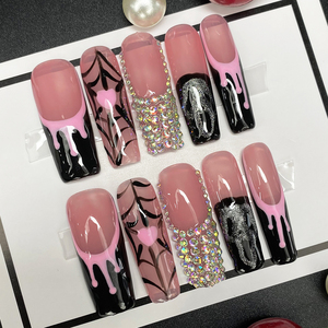 <span class=keywords><strong>Kit</strong></span> de 10 <span class=keywords><strong>faux</strong></span> <span class=keywords><strong>ongles</strong></span> réutilisables à presser, motifs stiletto et cercueil, design salon, peinture <span class=keywords><strong>gel</strong></span> à la main, <span class=keywords><strong>faux</strong></span> <span class=keywords><strong>ongles</strong></span> à presser manuels - Product Image 3