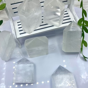 Torre de Cristal Natural al por Mayor, Obelisco de Calcita Blanca, Cuarzo de Roca, Gema Suelta para Manualidades y Decoración del Hogar - Product Image 4