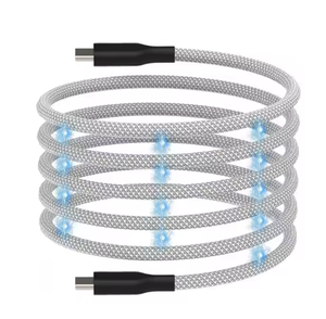 Magnetic USB-C to C <strong>60W</strong> <strong>PD</strong> Fast Charging Cable Aluminum Shell Nylon Braided 3A Fast Charging 480Mbps Data Transfer for Computer - Product Image 1