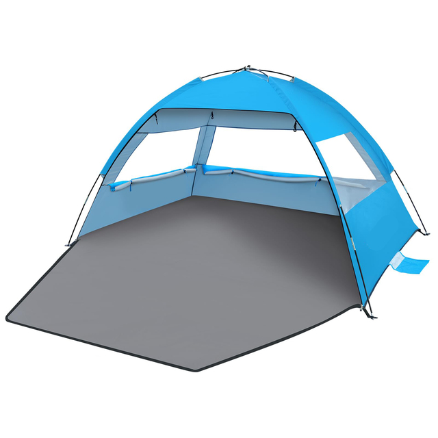 Hot-Selling Outdoor Portable Automatic Pop Up Sun Shelter UV  Protection Silver Coated Polyester Shade Beach Tent For  Camping