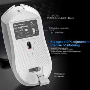 เมาส์สำหรับเล่นเกม RS7มีปุ่ม6ปุ่มอัตราการสำรวจ1000Hz และการเร่งความเร็ว50g - Product Image 5