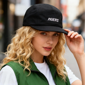 Gorro <span class=keywords><strong>de</strong></span> Campamento <span class=keywords><strong>de</strong></span> Secado Rápido <span class=keywords><strong>de</strong></span> Alta Calidad con Hilo Negro, Gorra <span class=keywords><strong>de</strong></span> Correr <span class=keywords><strong>de</strong></span> 5 Paneles 100% Nailon Personalizada para Deportes al Aire Libre y Viajes - Product Image 4