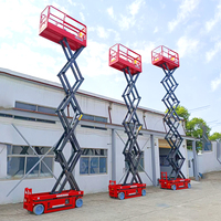 Plateforme de travail en hauteur électrique de 10 m, nacelle élévatrice à ciseaux entièrement électrique, petite nacelle hydraulique mobile autopropulsée en acier