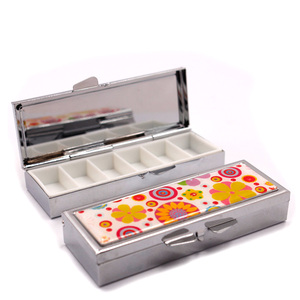 Rectangle Custom Pill Holder Container Medicine Case Capsule Organizer Storage Retro Promotion Gifts Items Metal Daily Pill Box