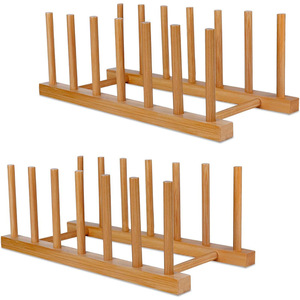 Wooden Display <b>Rack</b> Multi Purpose Portable Installation Free For <b>Plates</b> Cups Saucers Tea Cakes Bowls Storage Shelf - Product Image 5