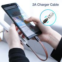 Kabel Usb mikro tipe-c portabel 22CM, Gantungan Kunci USB kulit PU Zinc Alloy Plug Data