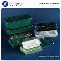 Boîte d'emballage alimentaire transparente rectangulaire en PET, style chinois, imprimée UV, pour tarte aux œufs, gaufrettes de pêche, sushi, qualité alimentaire, marque BOHE
