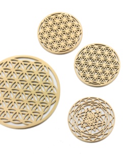 Yiwu Aceon Acero inoxidable hueco filigrana ilustraciones personalizadas corte láser geometría flor de la vida moneda sagrado gran colgante de gran tamaño - Product Image 2