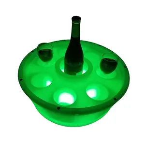 Waterproof Pool Float Drink Holder LED Spa Bar Floating Hot Tub Tray