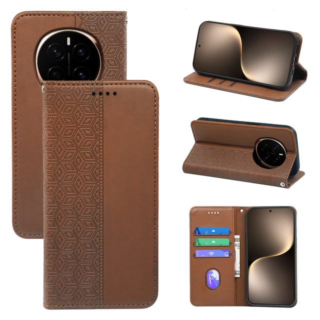 Factory PU Leather Magnetic Phone Case for Honor Magic 6 X8B X5 Pro 90 X6A Embossing Mobile Covers Kickstand Card Holder Wallet