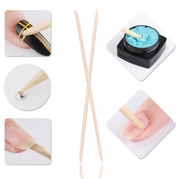 100 pièces/sac Bâtonnets en bois orange double extrémité, repousse-cuticules, coupe-peaux mortes, outils de manucure en bois pour soins des ongles