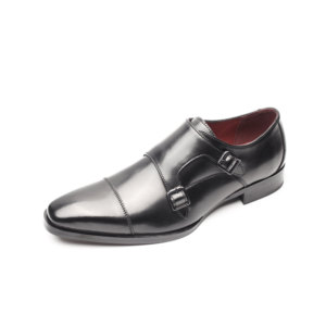 Chaussures en cuir décontractées à trois œillets pour hommes grandes tailles, chaussures d'affaires en cuir véritable, chaussures habillées de style britannique à boucle pour hommes - Product Image 6