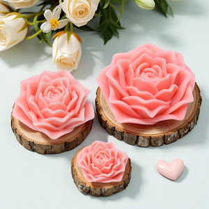 DIY 3D flor Rosa jabón molde Pastel redondo decoración silicona Fondant molde - Product Image 3