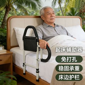 Bedside Handrail Elderly Get Up Aid 150kg Load Bearing Home Use Safety Rail Modern Simple Design Stainless Steel <b>Iron</b> - Product Image 1