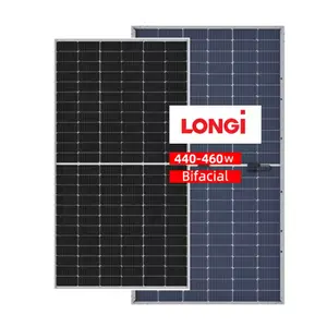 库存Longi Hi Mo 4 Bificial太阳能电池板440W 445W 450W 455W 460W单晶光伏太阳能组件，保修25年