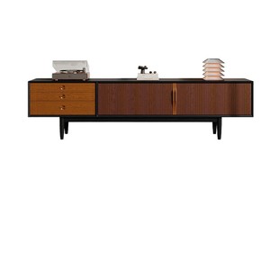 My Nest French Retro Style TV Cabinet Black Solid Wood Storage Vintage Floor Standing Living Room Furniture - Product Image 2