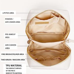 Phụ nữ thời trang Thiết kế mới tùy chỉnh da chăm sóc da Purse với dây kéo trắng túi mỹ phẩm chuyên nghiệp du lịch tổ chức trang điểm Túi - Product Image 2