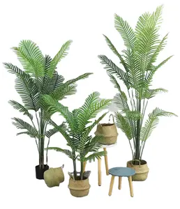 Palmera Artificial, Tropical Faux Dypsis Lutescens Plantas para Interior Exterior Hogar Oficina Tienda Jardín Decoración