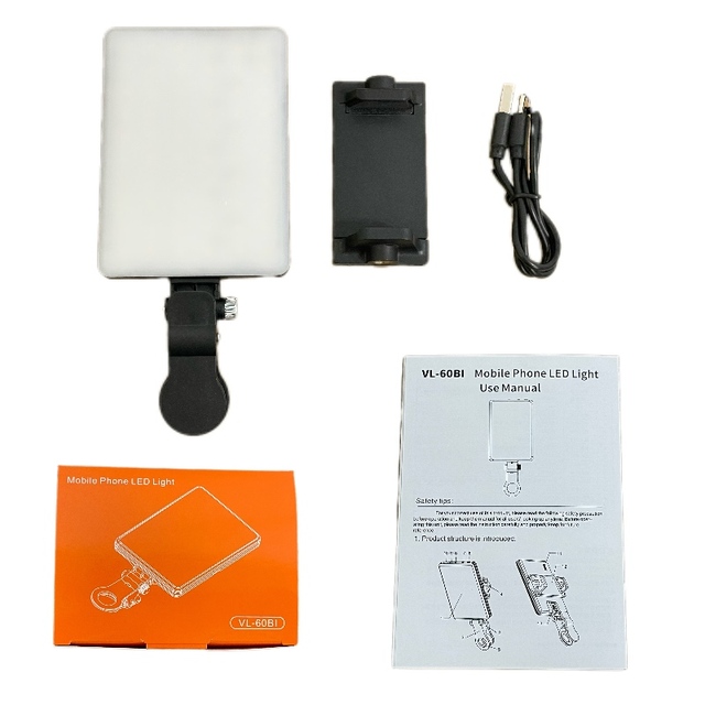 Adjustable Clamp LED Light High CRI 80/TLCI 97 60 LED 2 Hours Runtime Camera Video Laptop Portable Fill Light Photography Video