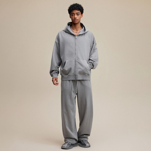 American Trendy 480G Schweres Kleidungs stück Gewaschene Hose mit geradem Bein Lose Freizeit hose für Herren Bequemer Streetwear-Stil - Product Image 3